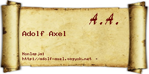 Adolf Axel névjegykártya
